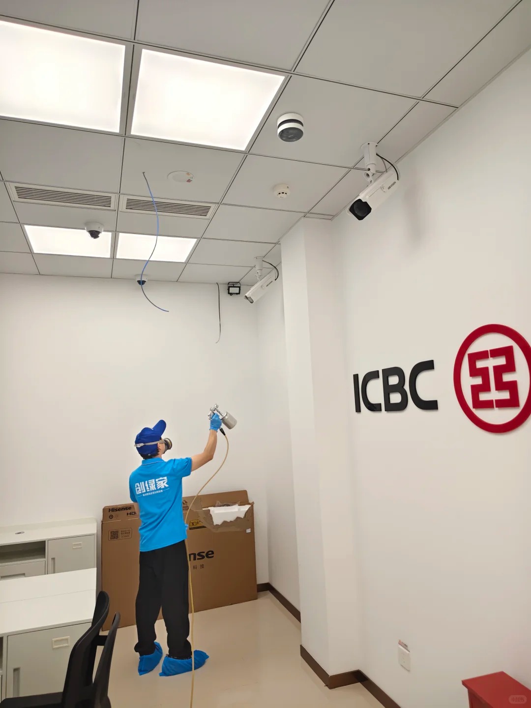 中國工商銀行杭州臨安支行346㎡銀行網點除甲醛案例